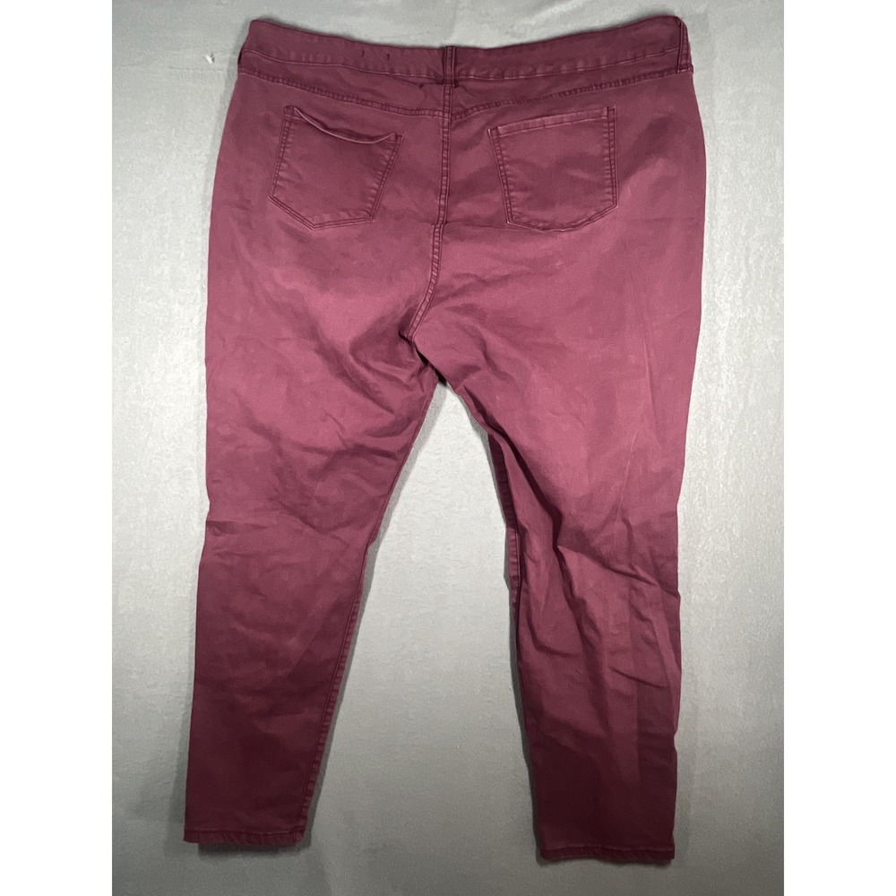 Arizona Jeans Women's Plus Size 20 Burgundy Distressed Jeggings Skinny Fit - Picture 7 of 7